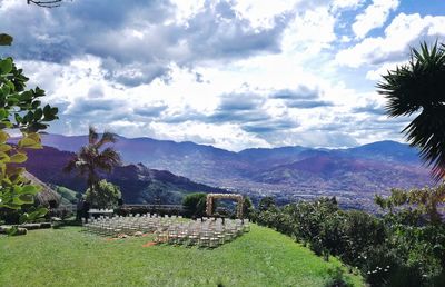 Scenic view of field against sky