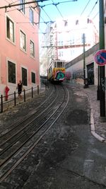 Railroad tracks in city