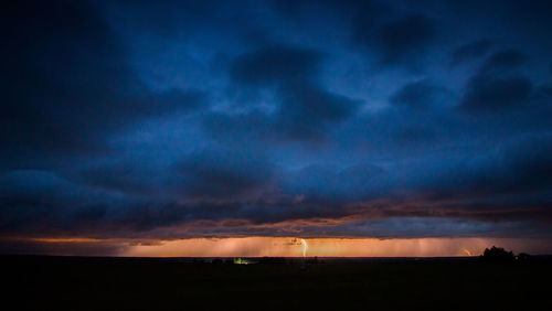 Scenic view of dramatic sky during sunset