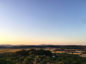 Scenic view of landscape against clear sky