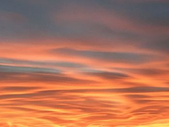 Low angle view of orange sky