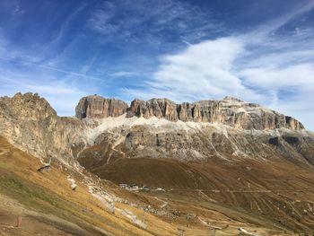 Scenic view of rocky mountains against sky