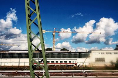 Low angle view of train against sky