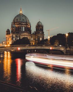 View of city at night