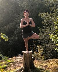 Full length of woman in forest