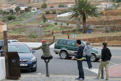 People on street in city