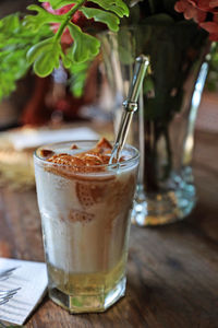 Close-up of drink on table