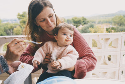 Portrait of mother and daughter