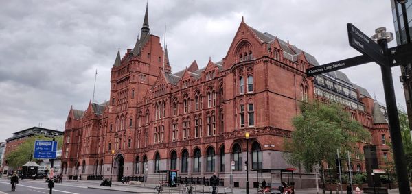 Low angle view of buildings against sky