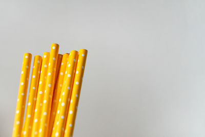 Close-up of yellow pepper against white background