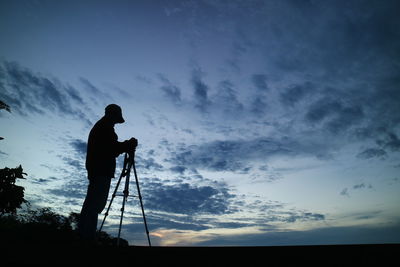 A photographer photographing nature