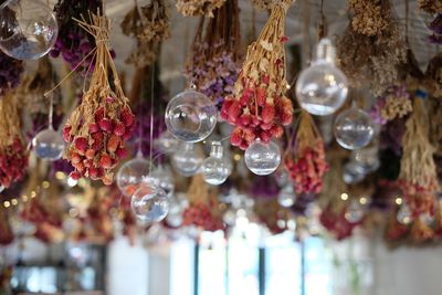 Dried flowers on the ceiling