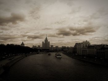 View of buildings against cloudy sky