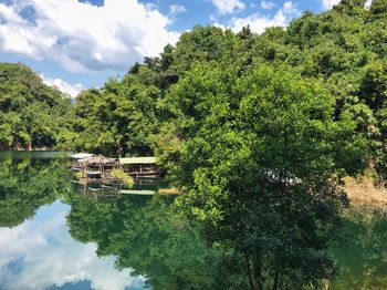 Scenic view of river against sky