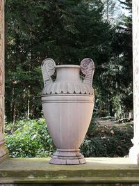 Close-up of stone structure in garden