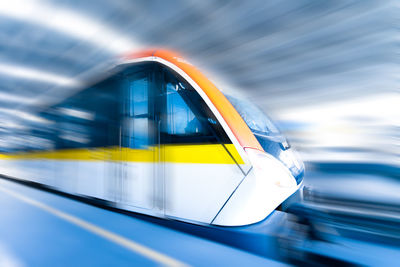 Blurred motion of train