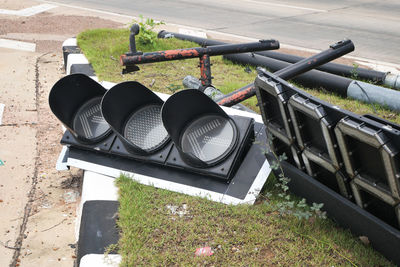 High angle view of road