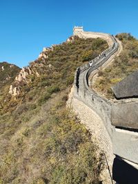 View of mountain against blue sky