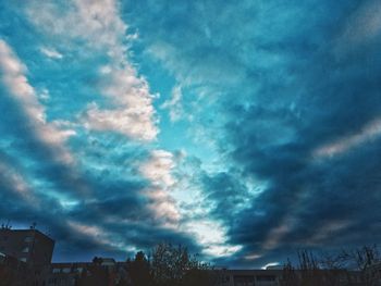 Low angle view of trees against sky