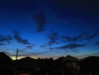 Low angle view of silhouette buildings against sky at sunset