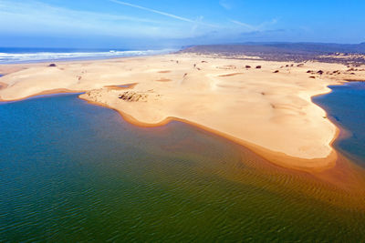 Scenic view of beach against sky