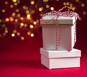 Christmas decorations on table