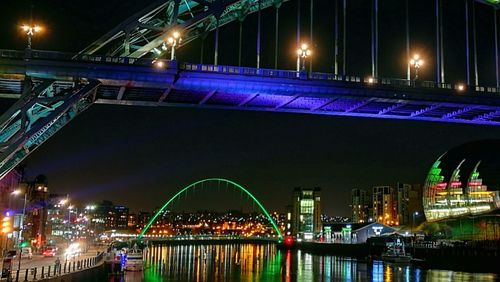 Illuminated city at night