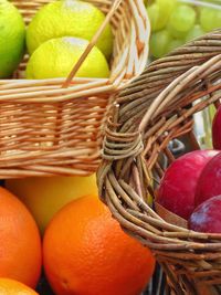 Close-up of fruits in basket