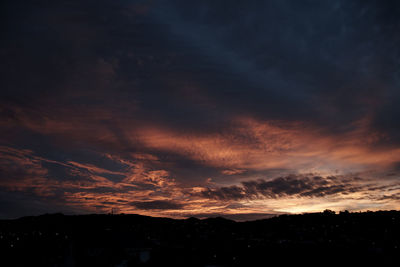 Scenic view of dramatic sky during sunset