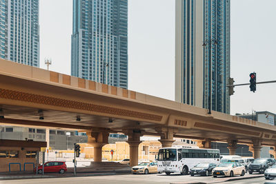 Cars on street in city