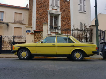 Vintage car on street