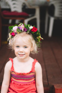 Portrait of cute girl smiling