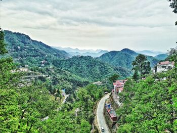 High angle view of landscape against sky