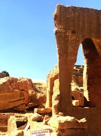 View of old ruins against clear sky