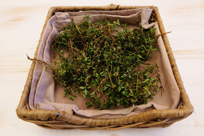 High angle view of vegetables on cutting board