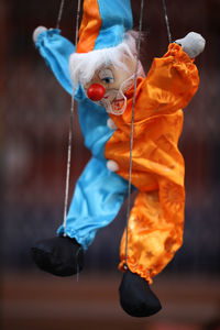 Person holding umbrella during halloween