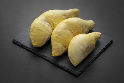 High angle view of bread on table