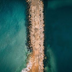 Directly above shot of pier over sea