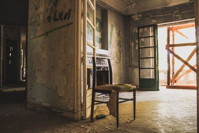 Interior of abandoned house