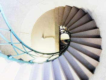 Directly below shot of spiral staircase