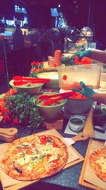 Food served on table in restaurant