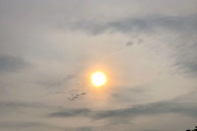 Low angle view of cloudy sky during sunset