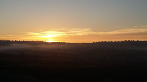 Scenic view of landscape at sunset