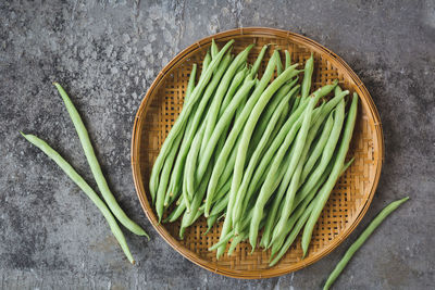 High angle view of vegetables in basket