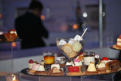 Close-up of dessert on table