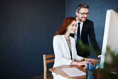 Young woman working in office