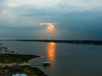 Scenic view of sea against sky at sunset