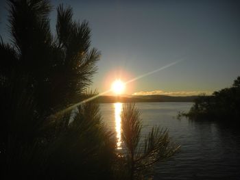 Scenic view of sunset over river