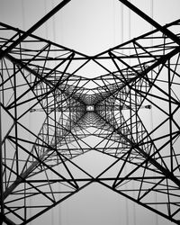 High power station from below in black and white