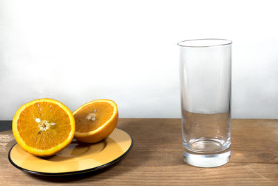 Close-up of drink served on table